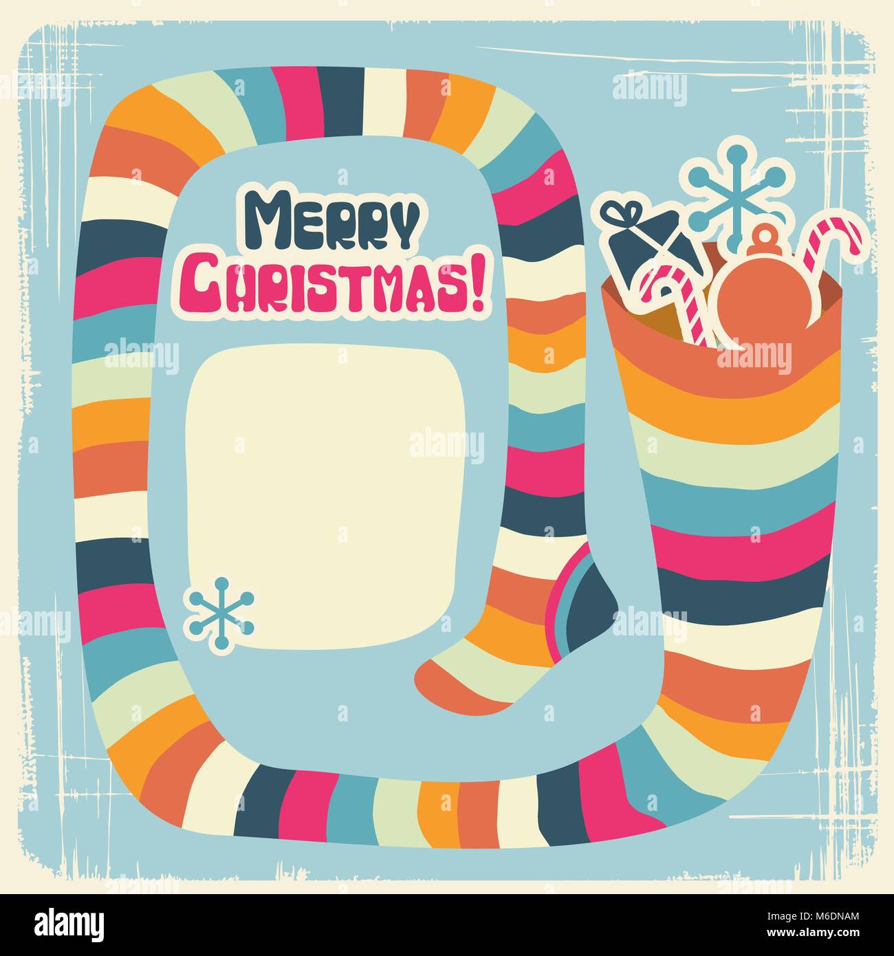 Noël arrière-plan vectoriel avec chaussettes drôles pour les cadeaux Illustration de Vecteur