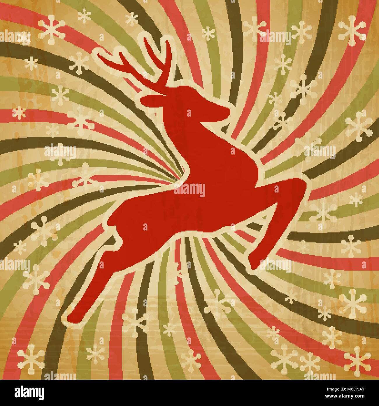 Noël fond vecteur de saut avec cerfs stylisés Illustration de Vecteur