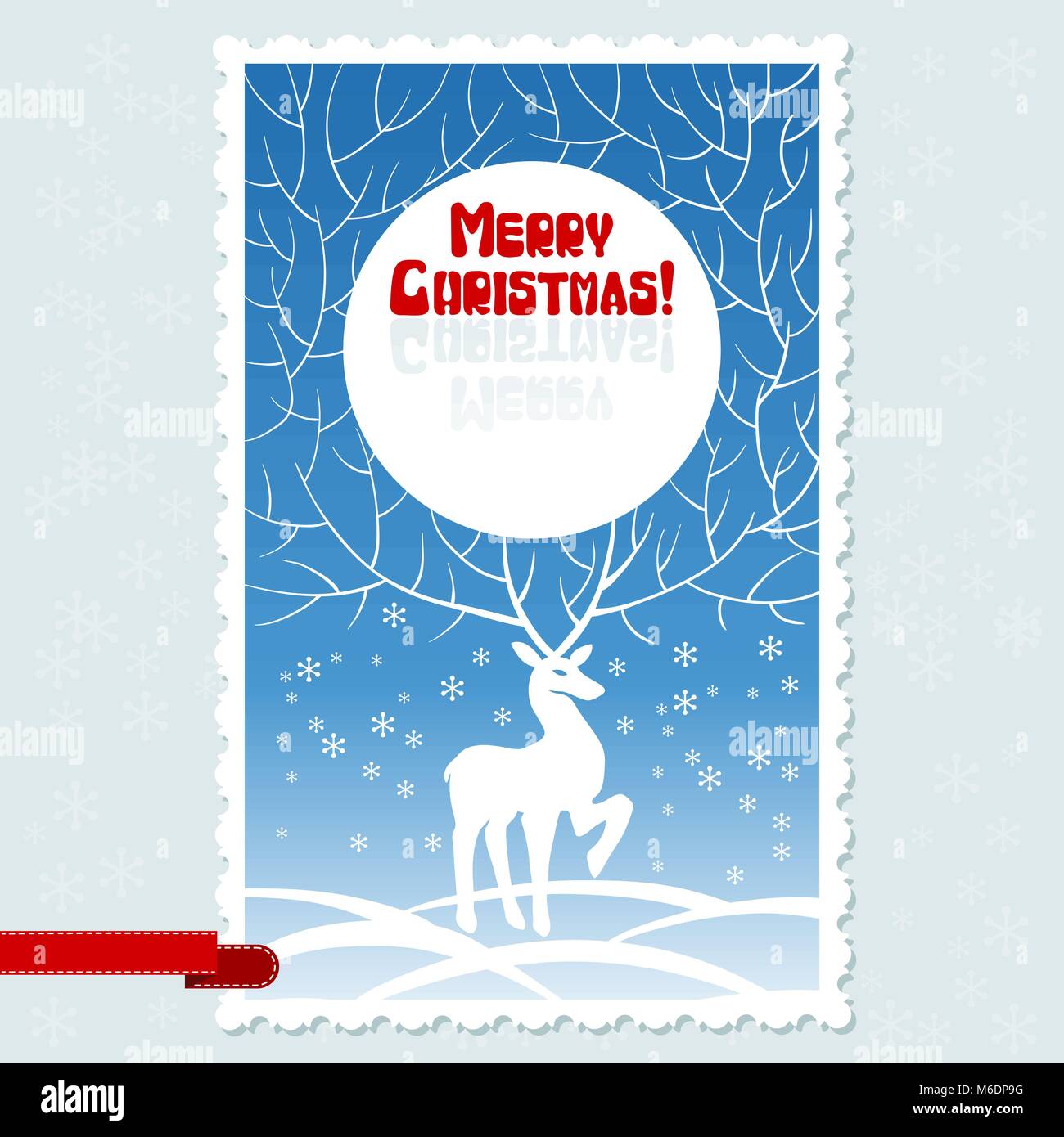 Carte de Noël vecteur avec blanc cerf stylisé Illustration de Vecteur