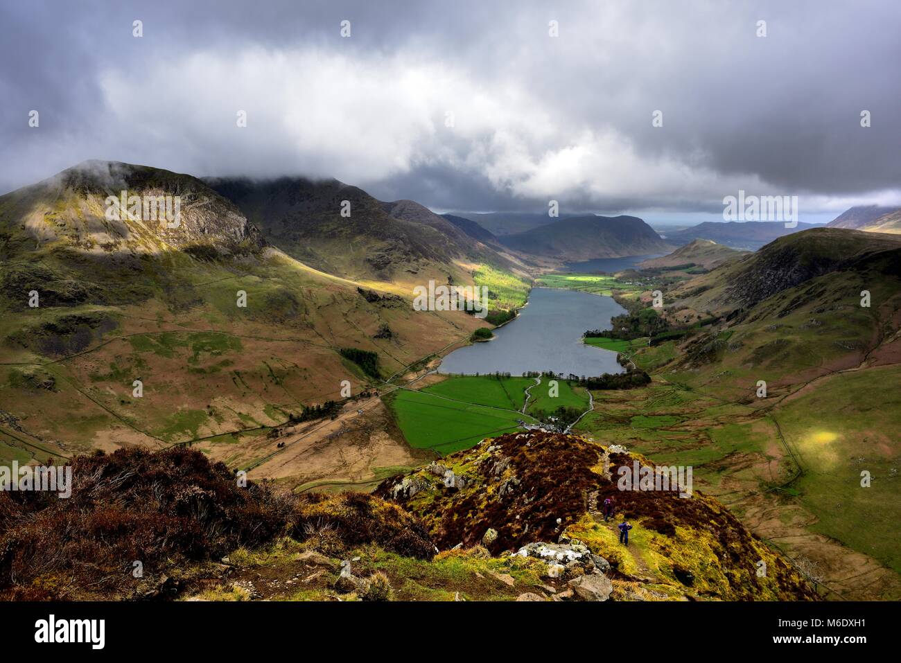 La lumière du soleil sur la lande à Fells Banque D'Images