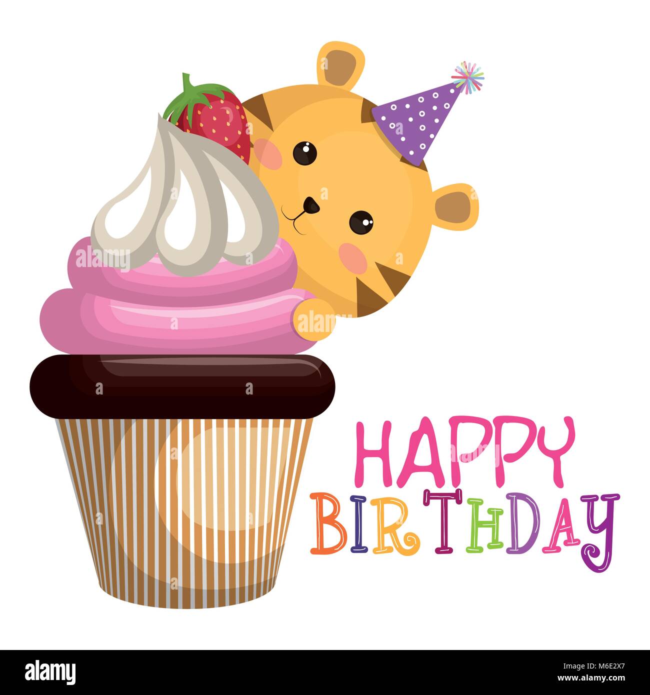 Joyeux Anniversaire Carte Avec Chat Mignon Personnage Image Vectorielle Stock Alamy Joyeux Anniversaire Carte Avec Chat Mignon Personnage Image Vectorielle Stock Alamy