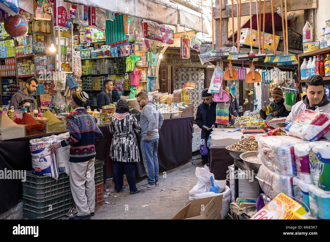 Marché, Médina, Fès. Maroc Banque D'Images