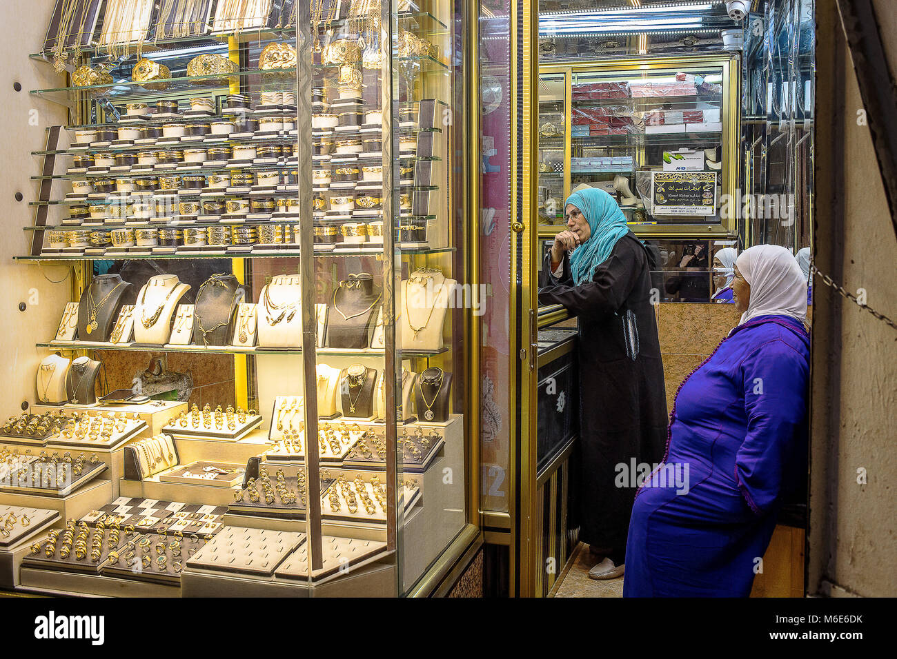 Souk des bijoutiers, Medina, andalou quarte, Fès.Maroc Banque D'Images