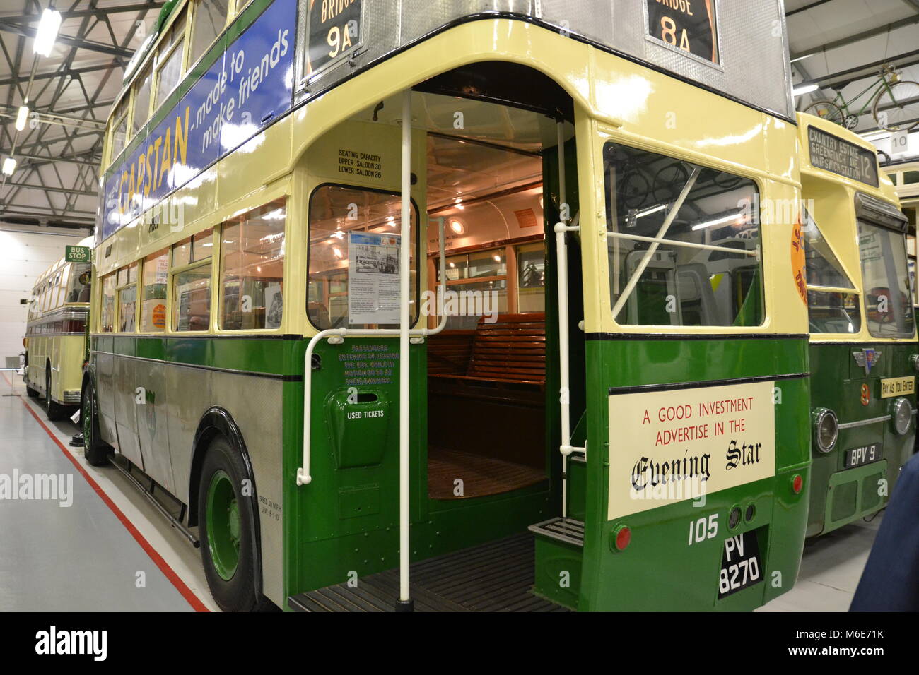1960 Musée des Transports bus à Ipswich, Suffolk, Angleterre Banque D'Images