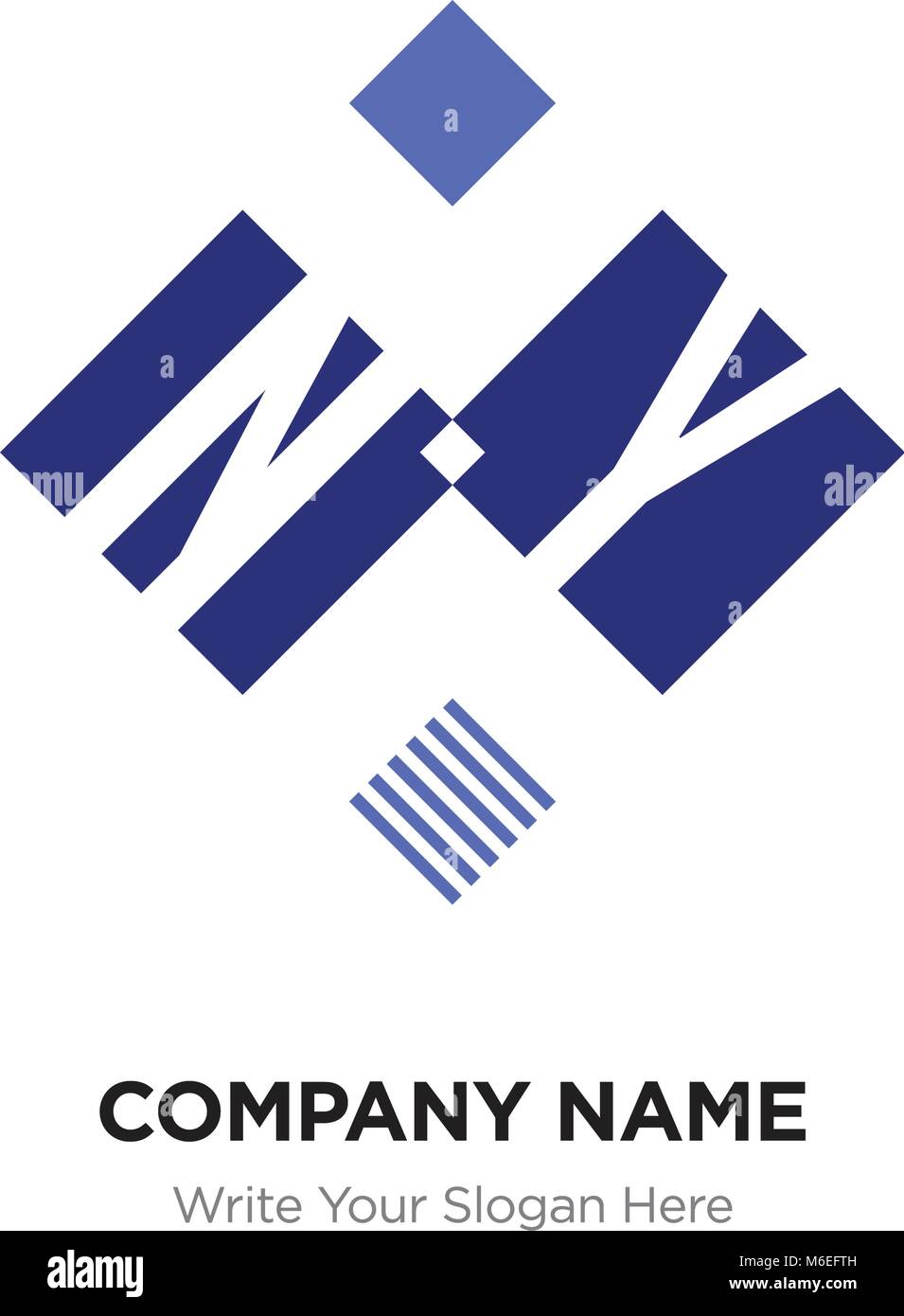 Résumé lettre NY ou YN logo design, modèle Alphabet noir lettres initiales Nom de l'entreprise concept. Télévision ligne mince segments reliés les uns aux autres Illustration de Vecteur