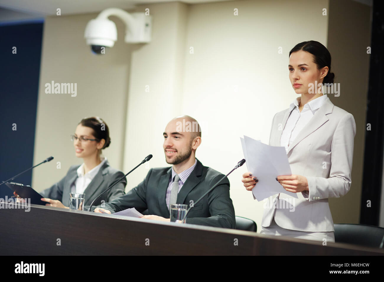 Discours à la conférence Banque D'Images