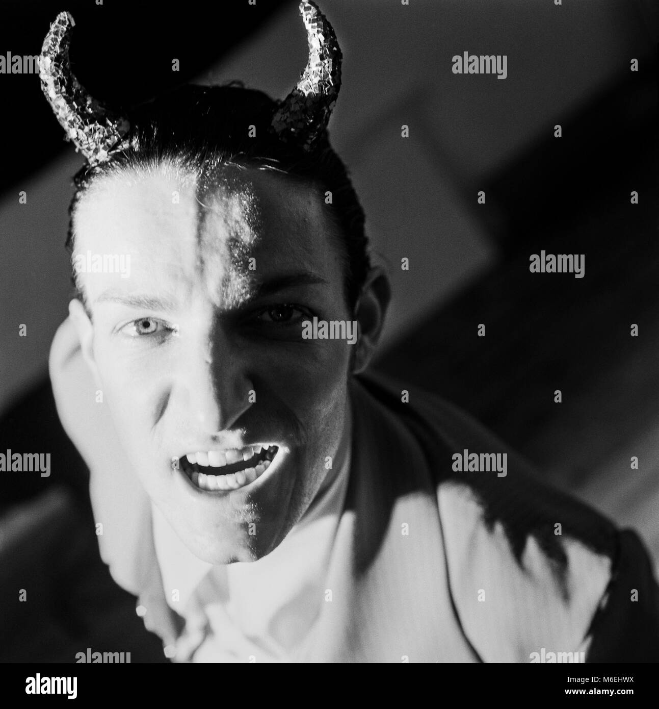 Stephen Sleepman, alias Stephen Wakeman, Club Runner, commencé Slam de nuit à Glasgow, photographie d'archives faites le 14 mars 1989 pour iD magazine, riche question, mai 1989, Londres, Angleterre Banque D'Images