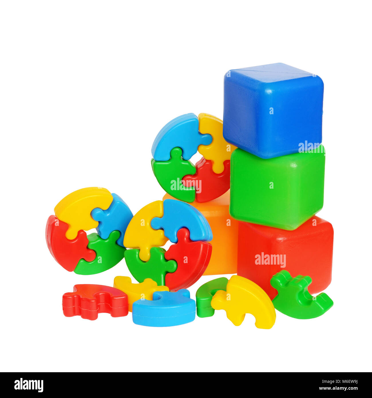 Les jouets colorés isolated on white Banque D'Images