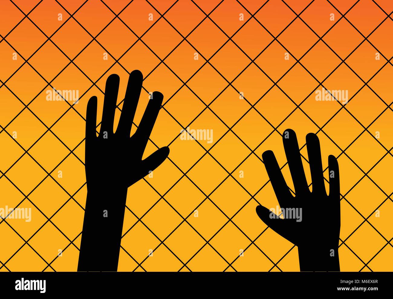 L'immigration en silhouette, style design vectoriel Illustration de Vecteur