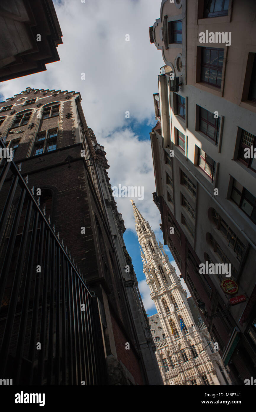 Bruxelles, Hôtel de Ville, Grand Place. La Belgique. Banque D'Images