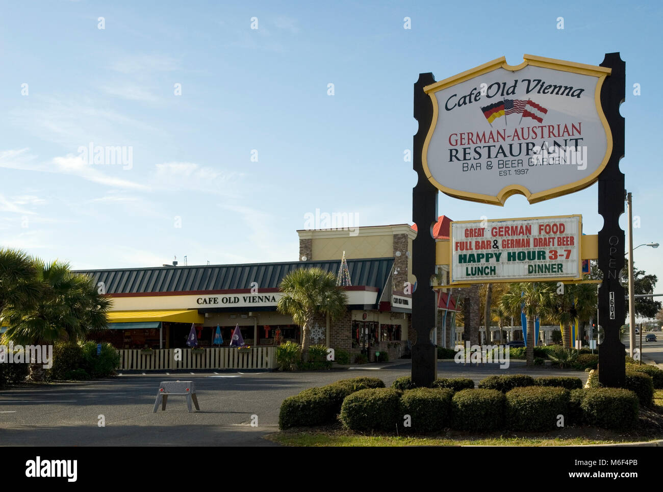 Cafe Vieux Vienne Allemand-autrichien restaurant à Myrtle Beach SC USA. Banque D'Images