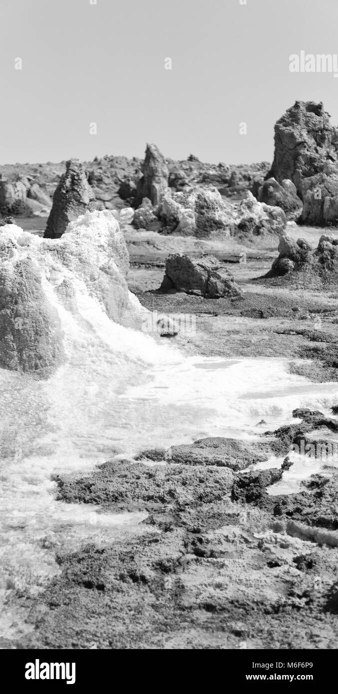 Dans l'Afrique de l'Éthiopie de danakil dépression volcanique de soufre de l'acide et le lac dallol comme dans mars Banque D'Images