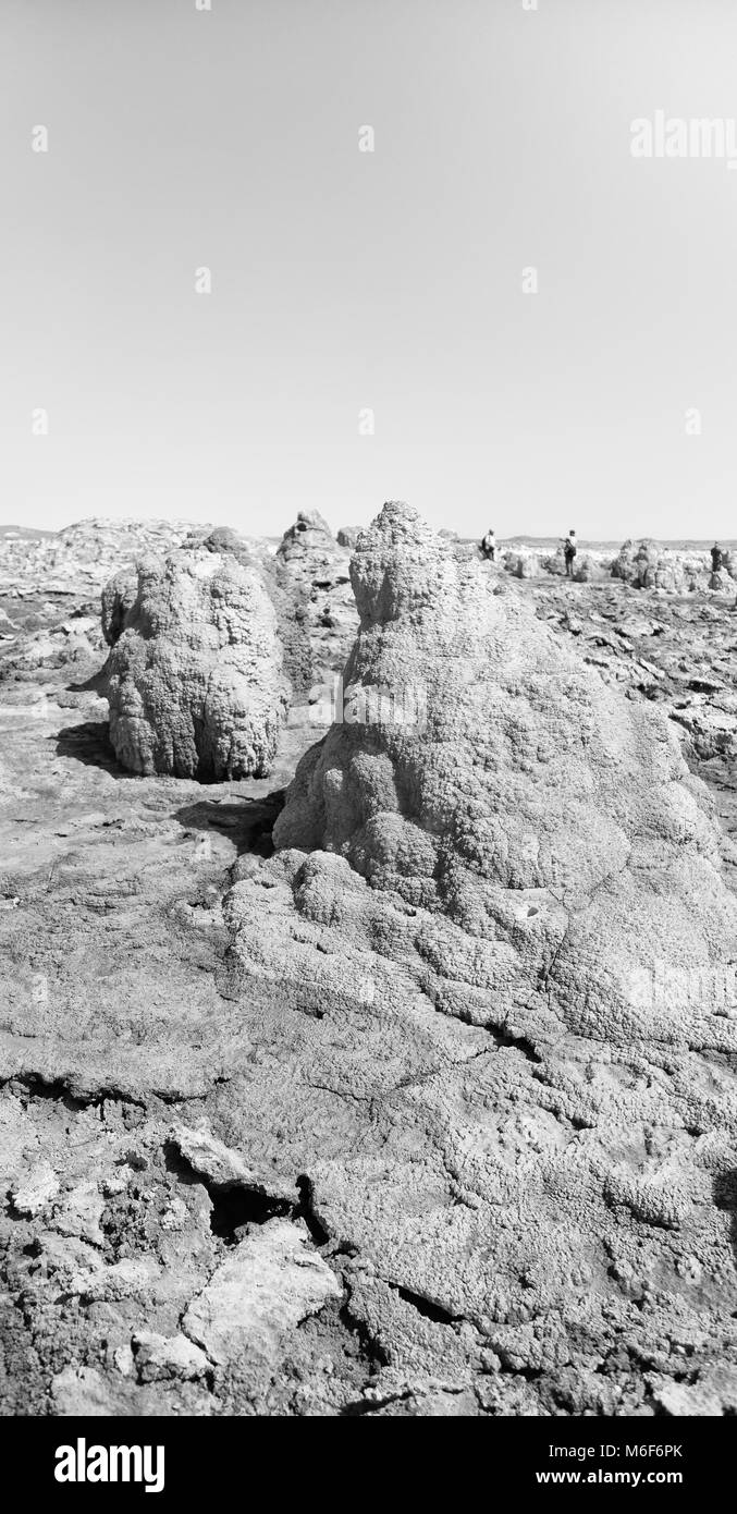 Dans l'Afrique de l'Éthiopie de danakil dépression volcanique de soufre de l'acide et le lac dallol comme dans mars Banque D'Images