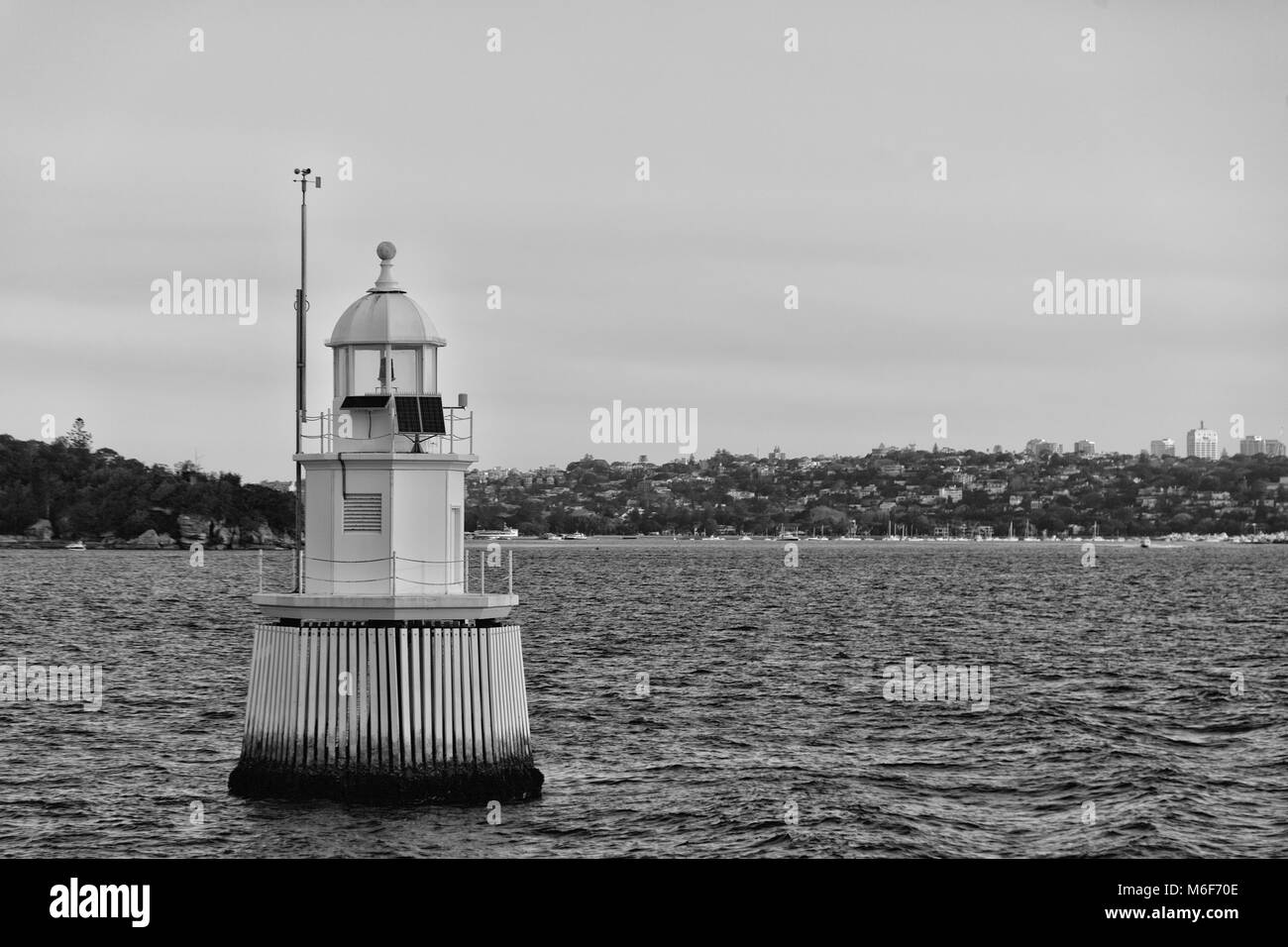 Sidney en Australie l'antique phare dans la mer Banque D'Images