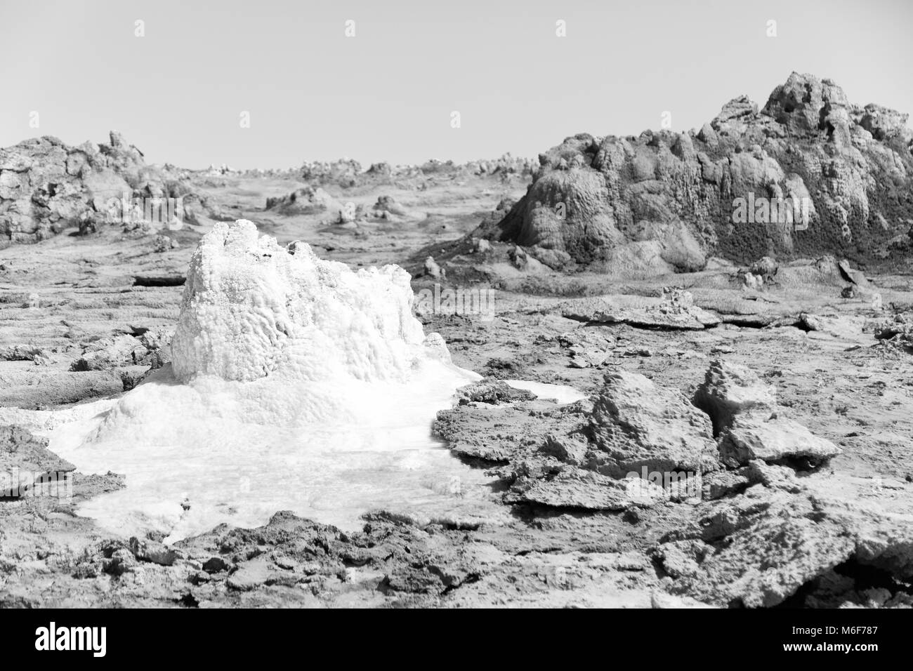 Dans l'Afrique de l'Éthiopie de danakil dépression volcanique de soufre de l'acide et le lac dallol comme dans mars Banque D'Images