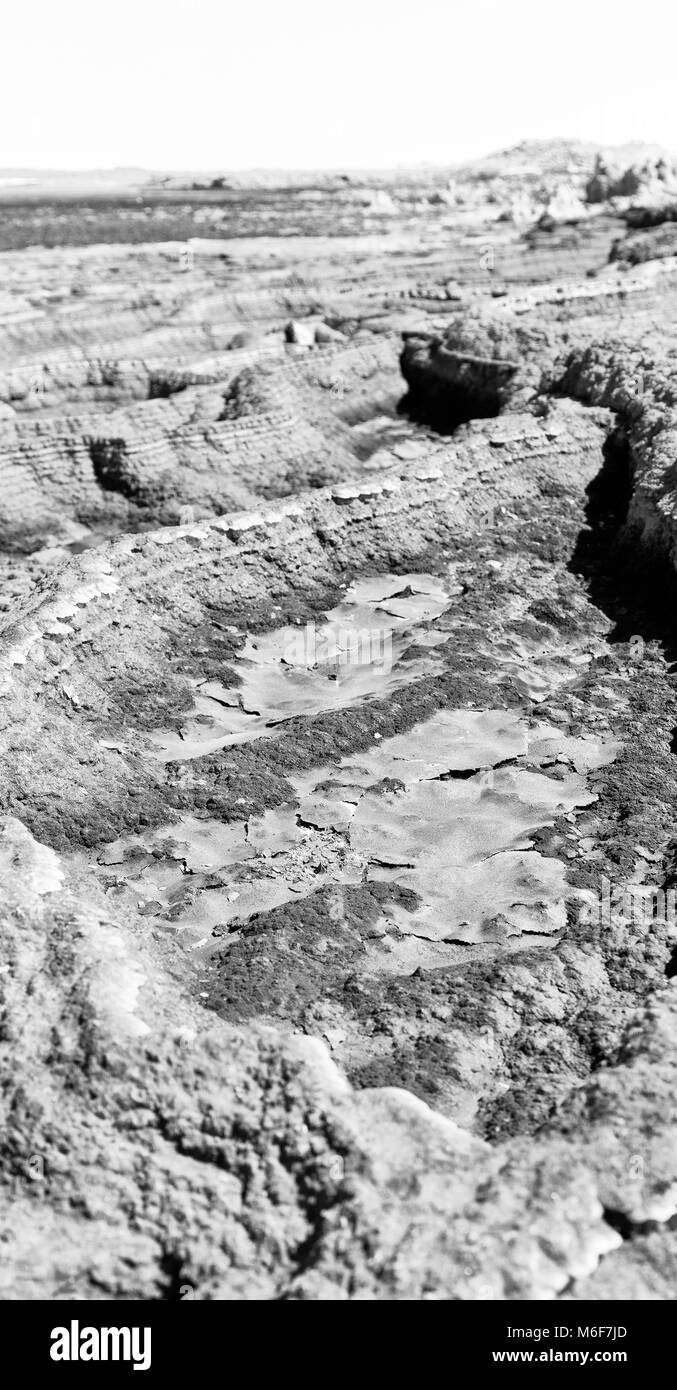 Dans l'Afrique de l'Éthiopie de danakil dépression volcanique de soufre de l'acide et le lac dallol comme dans mars Banque D'Images