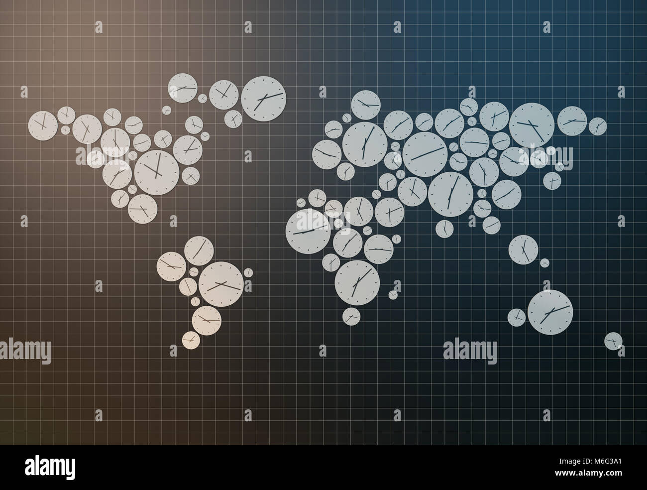 Le temps est une carte du monde, le temps est argent Banque D'Images