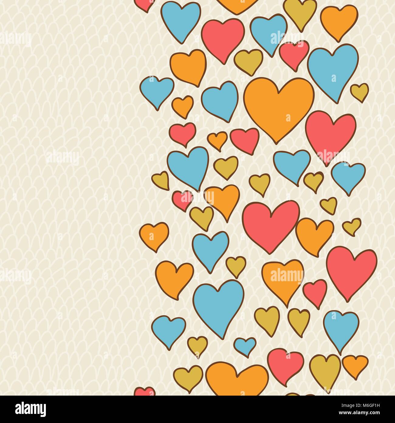 Saint-valentin lovely seamless texture with cute doodles Illustration de Vecteur
