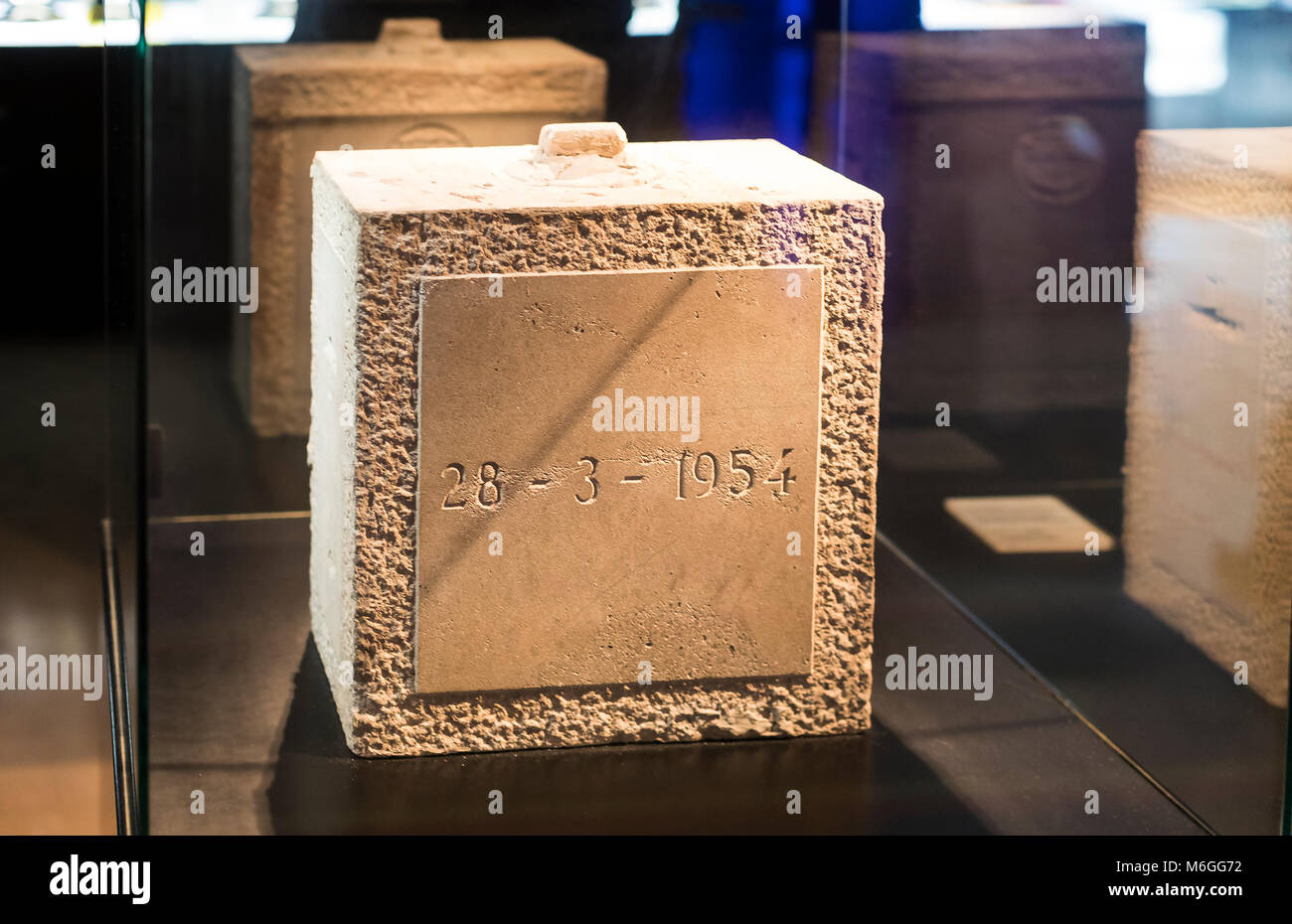 Barcelone, Espagne - 12 janvier 2018 : Le musée de trophées des coupelles et des bourses de l'équipe de FC Barcelone dans le Camp Nou. Banque D'Images