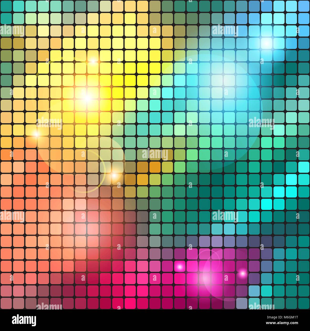 Arrière-plan de la mosaïque avec des carrés de couleurs Illustration de Vecteur