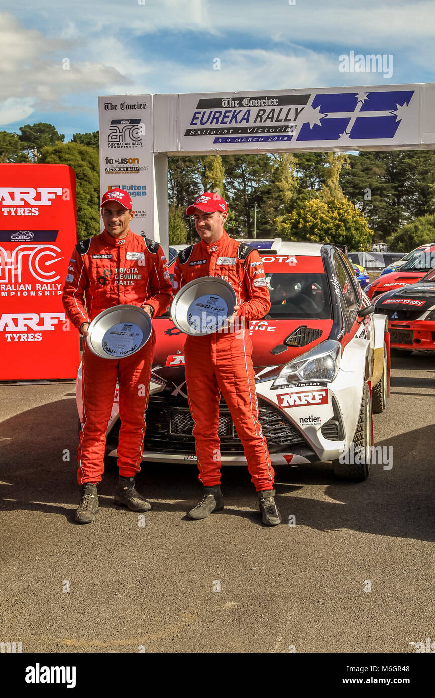 Cams Australian Rally Championships - Rallye 2018 Eureka Podium Crédit : brett keating/Alamy Live News Banque D'Images