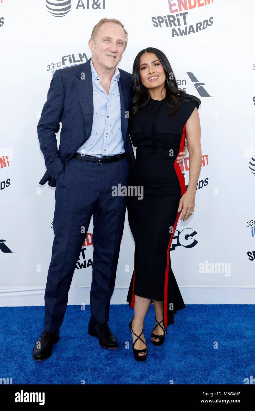Francois-Henri Pinault Salma Hayek et assister à la 33e annual Film Independent Spirit Awards 2018 le 3 mars 2018 à Santa Monica, en Californie. Credit : Geisler-Fotopress/Alamy Live News Banque D'Images