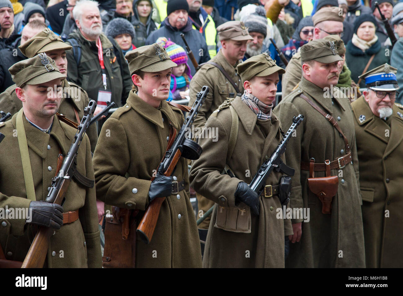 Defilade nationale IV de la mémoire de l'anathème des soldats dans Gdansk, Pologne. 4 mars 2018 © Wojciech Strozyk / Alamy Live News Banque D'Images