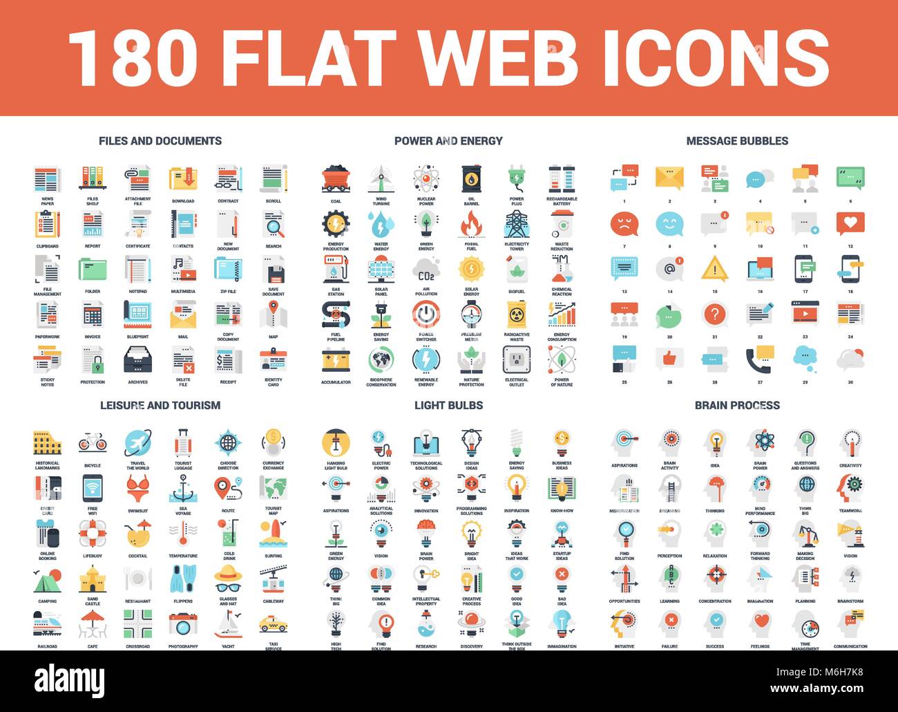 Icônes Web plat Illustration de Vecteur