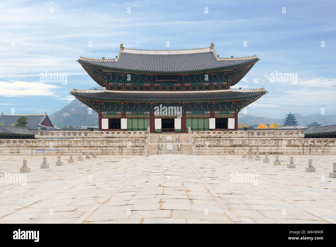 Gyeongbokgung palace dans la ville de Séoul, Corée du Sud. Banque D'Images