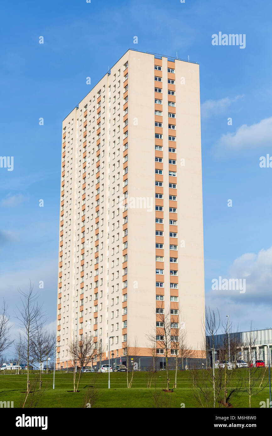 Bloc de tour de logement social, Grafton place, Townhead, Glasgow, Écosse, ROYAUME-UNI Banque D'Images