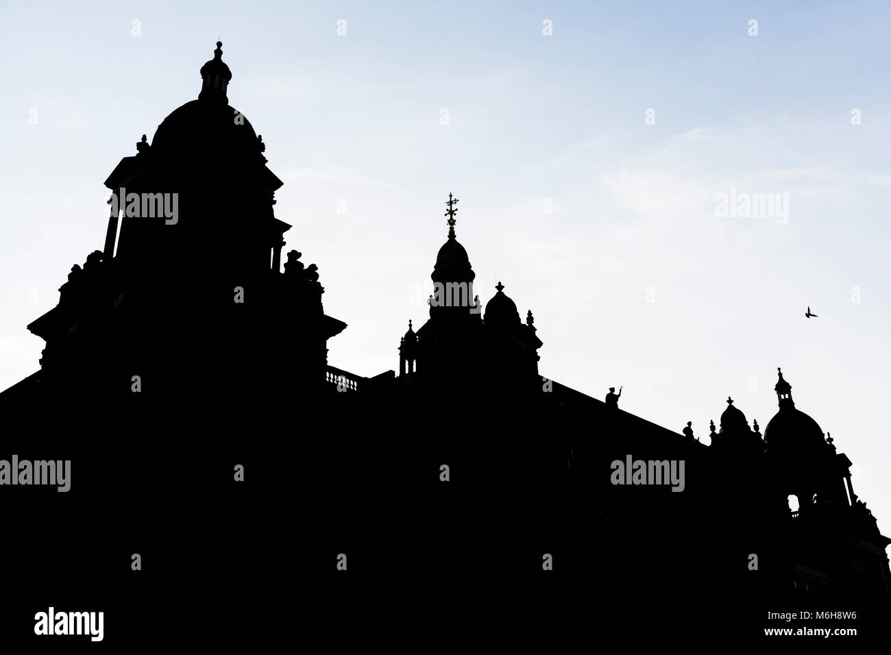 Silhouette de Glasgow City Chambers architecture, Écosse, Royaume-Uni Banque D'Images