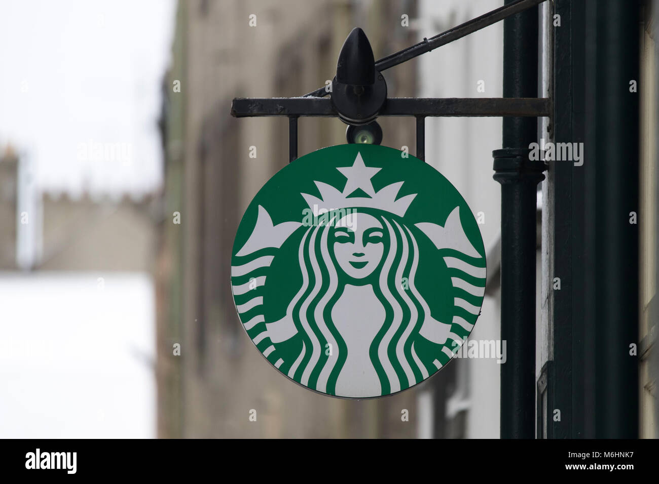 Café Starbucks signe logo. Banque D'Images