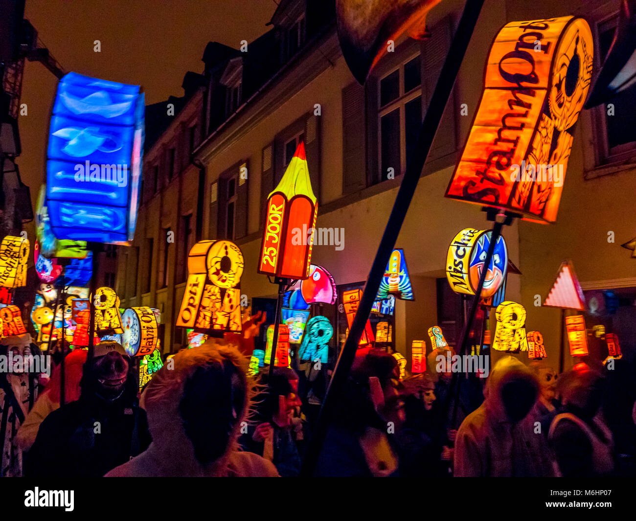 Morgestraich, carnival procession de nuit, Carnaval, Carnaval de Bâle, Bâle, dans le canton de Bâle, Suisse, Europe Banque D'Images