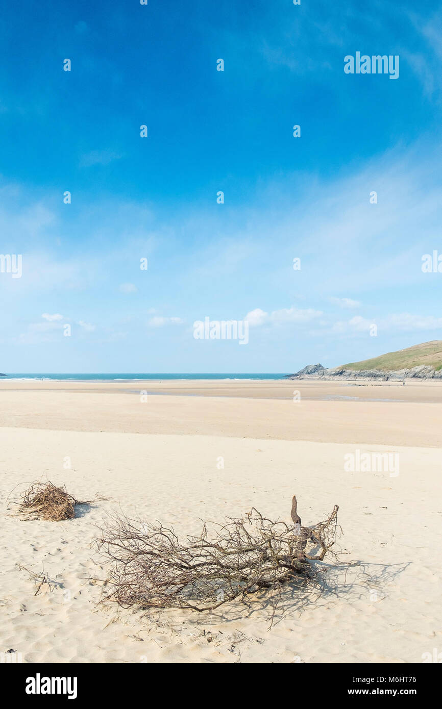 La plage de Crantock primé à Newquay Cornwall. Banque D'Images
