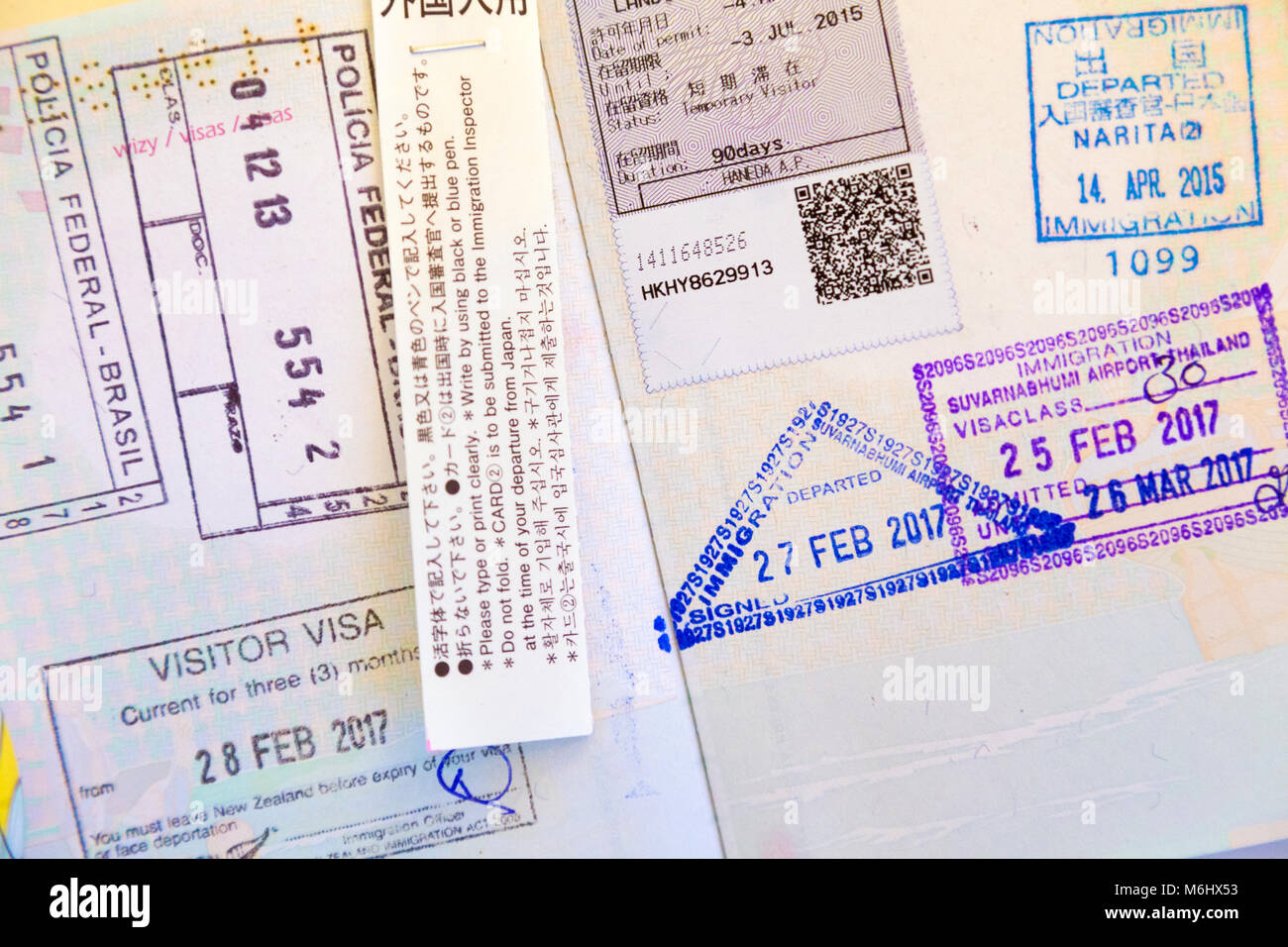 Passport stamps border control Banque de photographies et d’images à