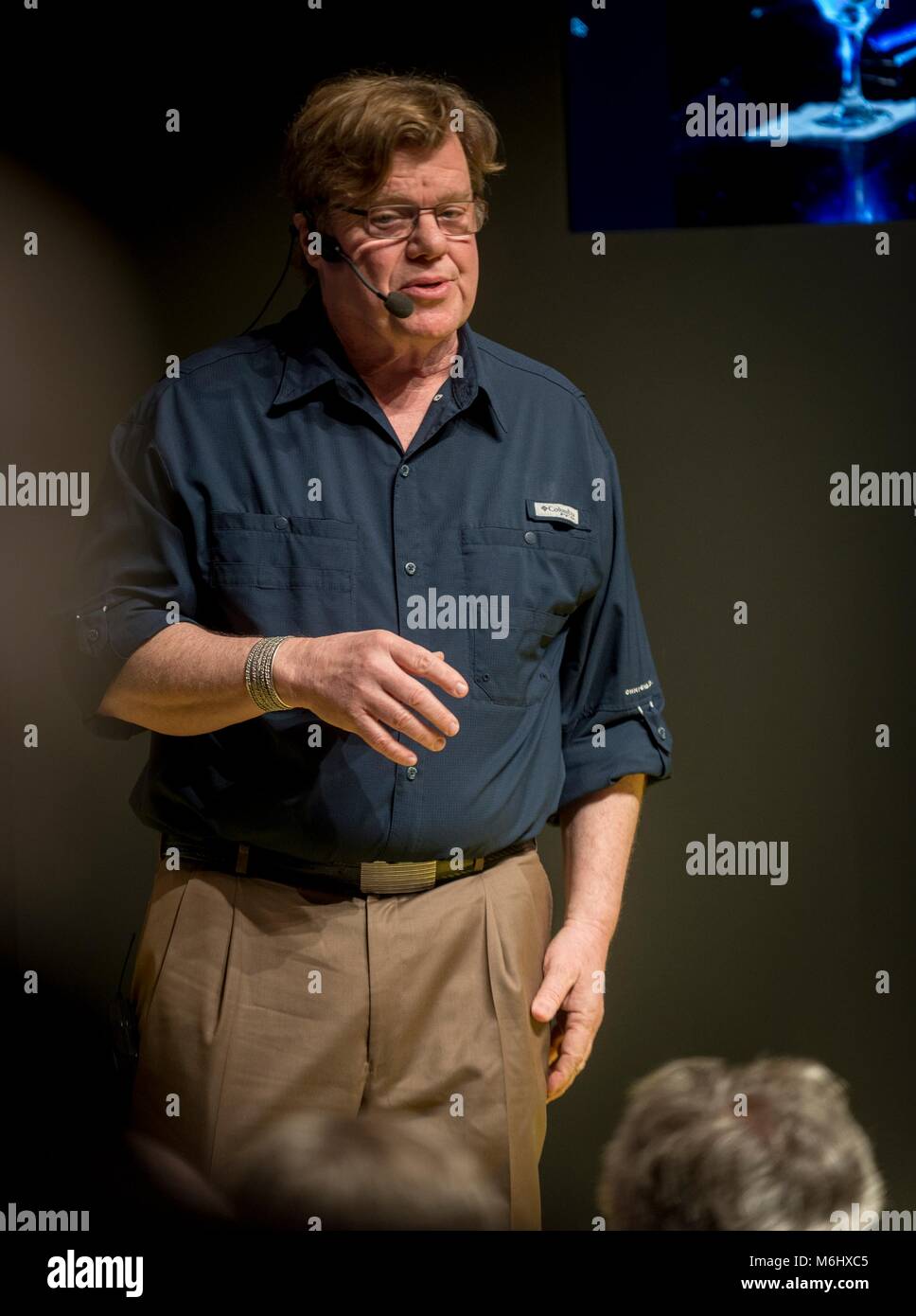 Joe McNally ,Photographe Nikon ambassadeur parle à la montrer à la Photographie 2017 NEC Birmingham UK sur le Stand Nikon 20 MARS 2017 : Photo C Banque D'Images