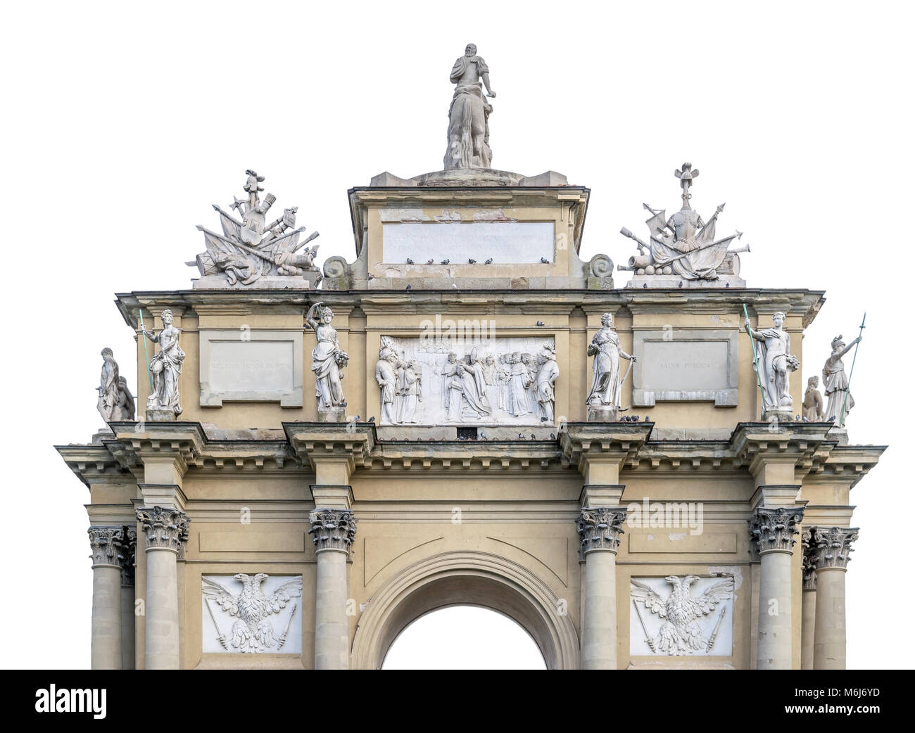 Florence Arc de Triomphe isolé sur blanc. Banque D'Images