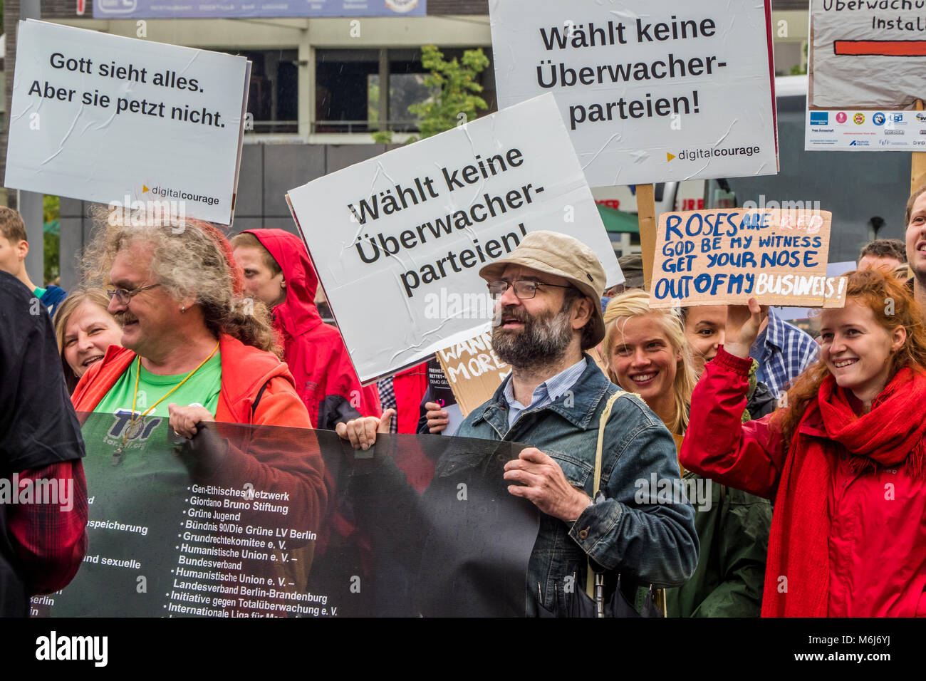 Manifestation contre l'intrusion dans la vie privée Septembre 2017 Berlin, Allemagne Banque D'Images