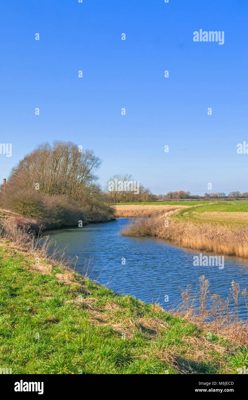 Les heures accumulées en hiver, la rivière river Ouest Bretagne Stockwith Ralenti Banque D'Images