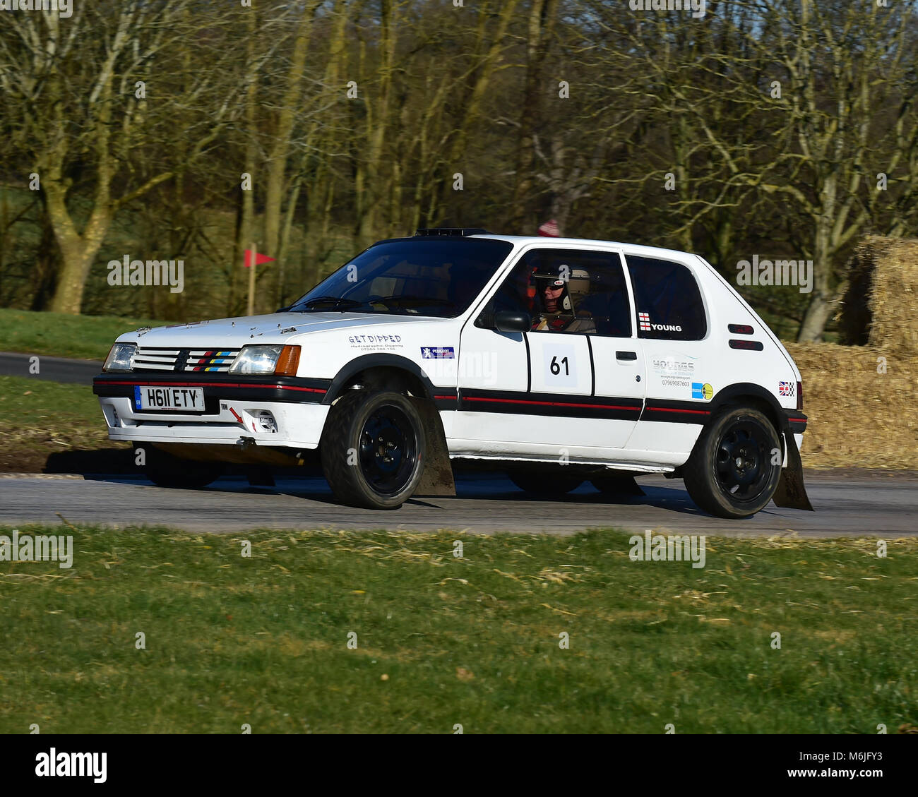 Mark Young, Peugeot 205 GTI, la Race Retro Rally, stade, Dimanche 25 Février, 2018, rétro, nostalgie, sport, voitures, véhicules, course, voitures classiques, Banque D'Images