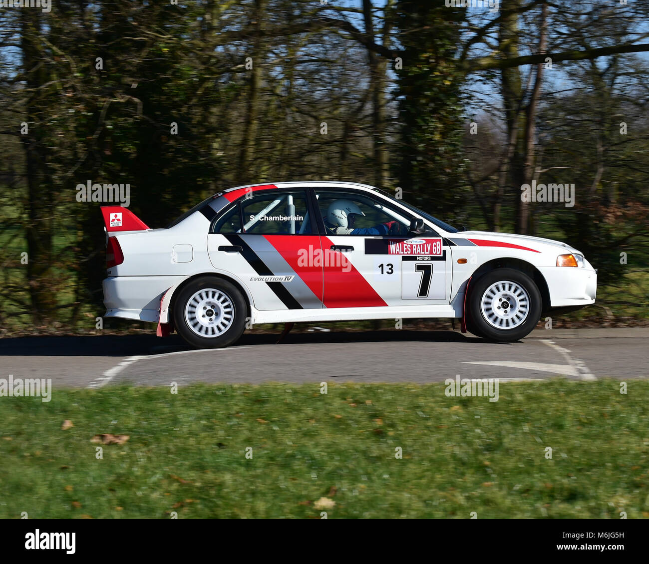 Steve Chamberlain, Mitsubishi Evo IV, la Race Retro Rally, stade, Dimanche 25 Février, 2018, rétro, nostalgie, sport, voitures, véhicules, course, classe Banque D'Images