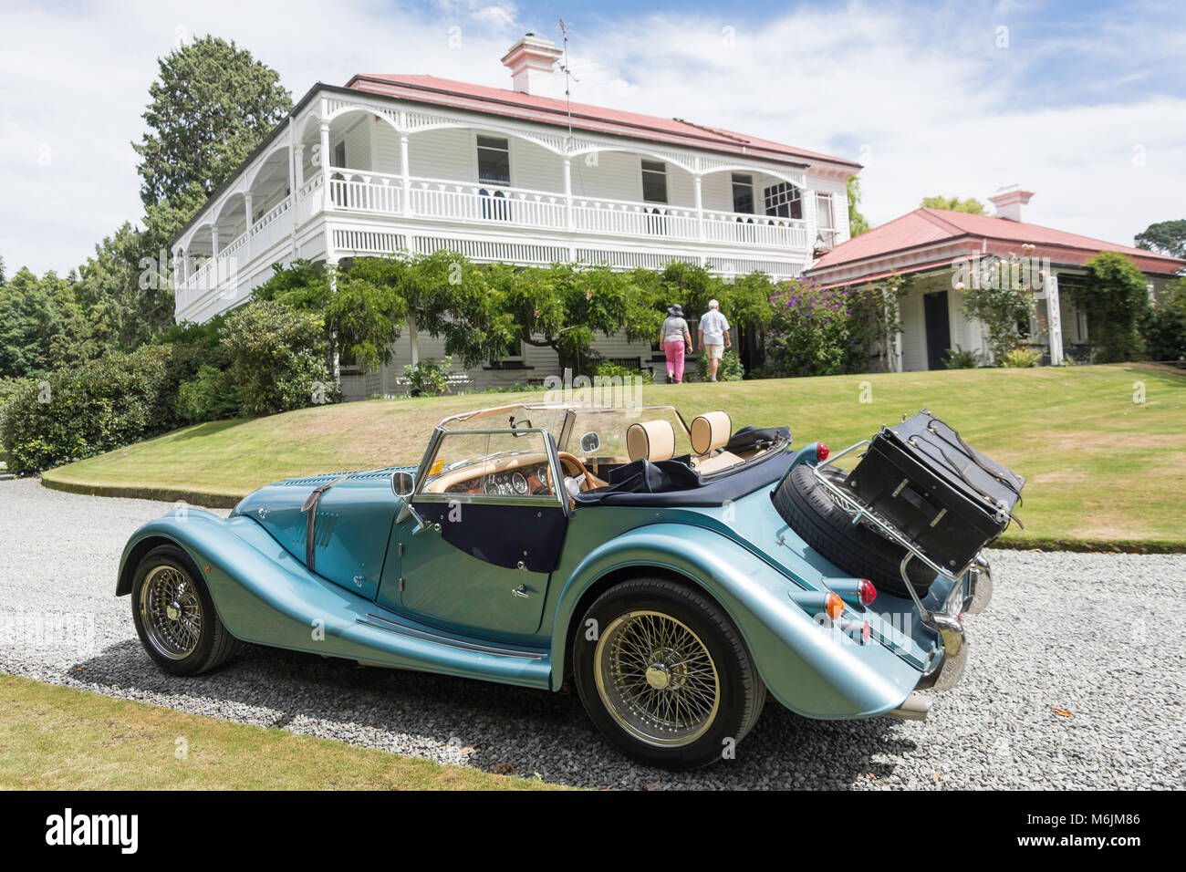 2010 Morgan Roadster voiture décapotable, Homesdale, maison, Rakaia Canterbury, Nouvelle-Zélande Banque D'Images
