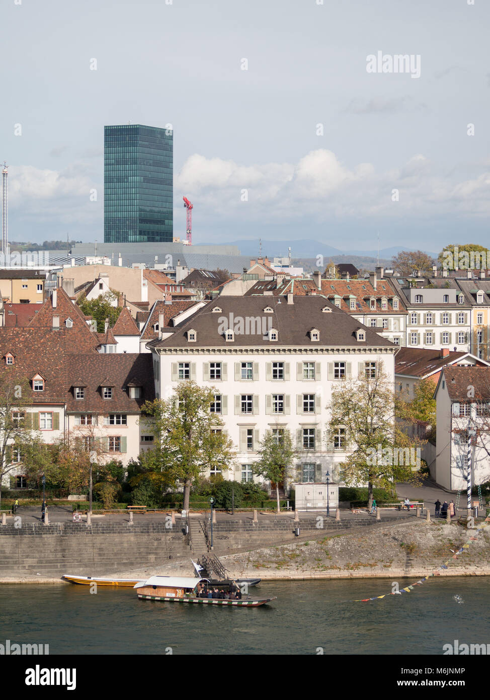 Ferry pour le Rhin, Bâle Banque D'Images