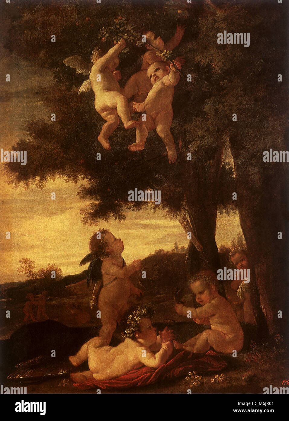 Cupids et Génies, Poussin, Nicolas, 1635. Banque D'Images