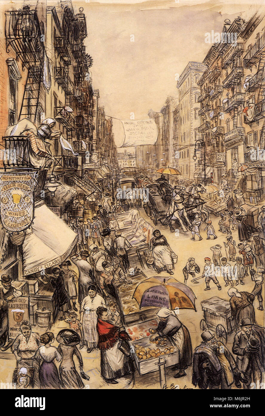 Loin de l'air frais, ferme Glackens, William J., 1911. Banque D'Images