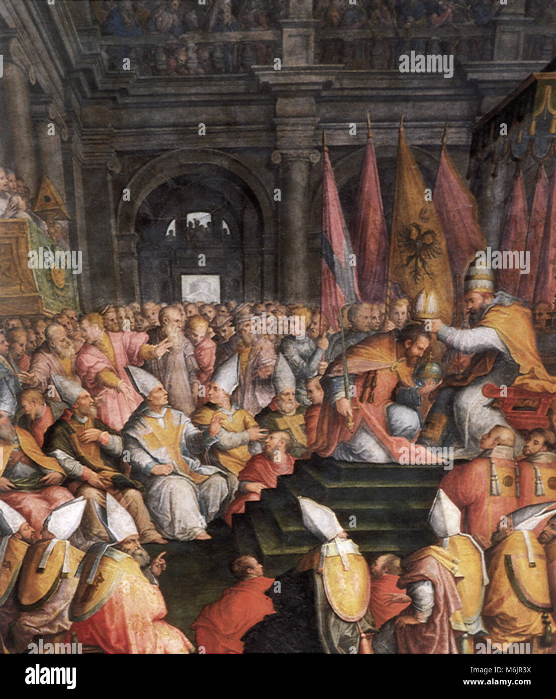 Charles V couronné par le pape Clément VII 1560, Vasari, Giorgio, 1560. Banque D'Images