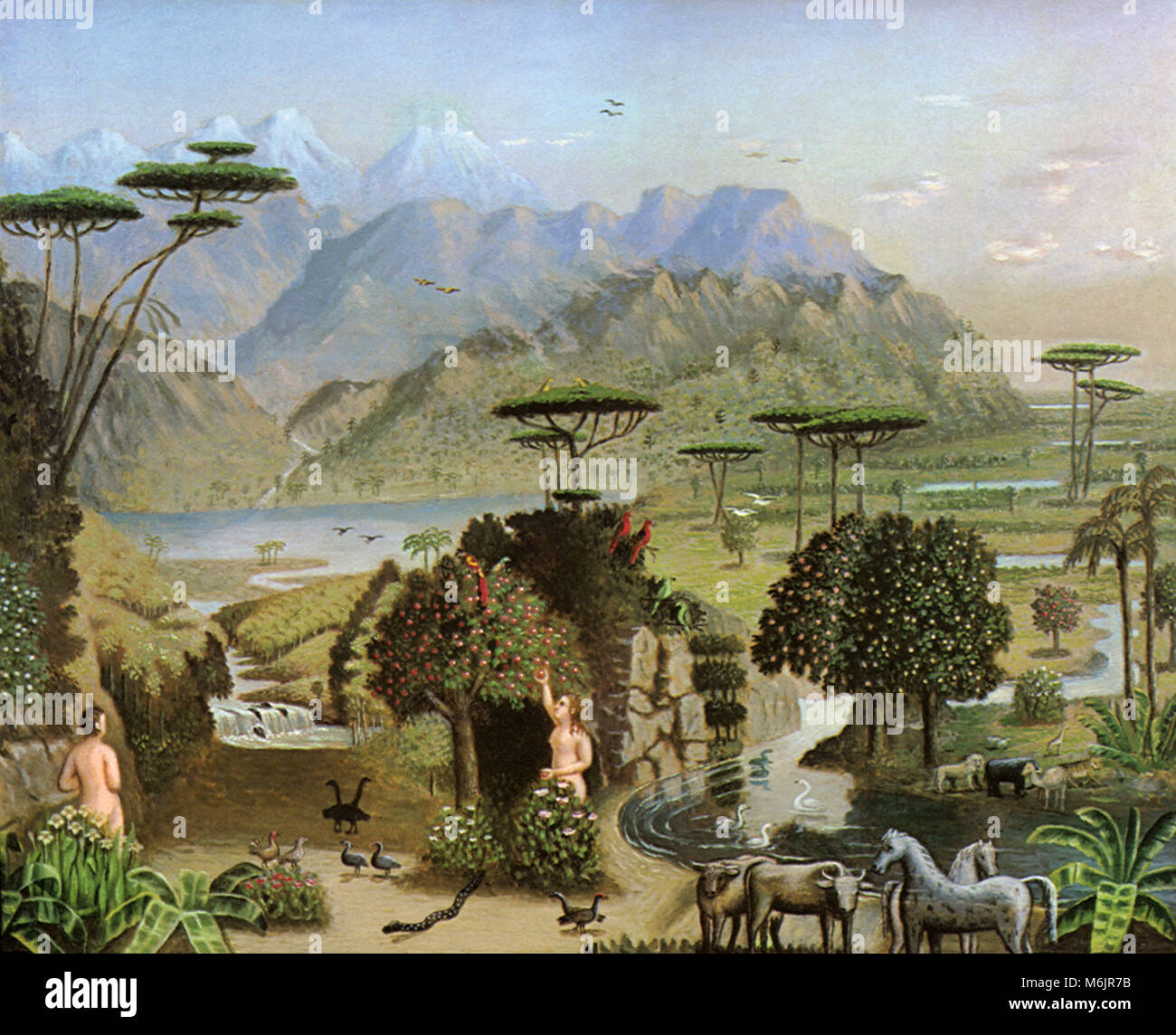 Le Jardin d'Eden, Champ, Erastus Salisbury, 1865. Banque D'Images