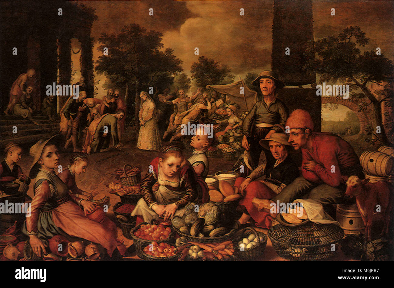 Le Christ et la femme adultère, Pieter Aertsen,, 1559. Banque D'Images