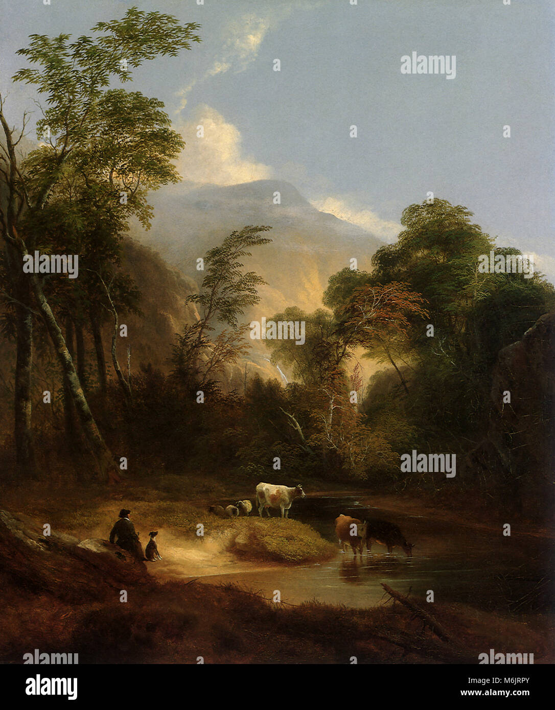 Paysage pastoral, Fisher, Alvan, 1854. Banque D'Images