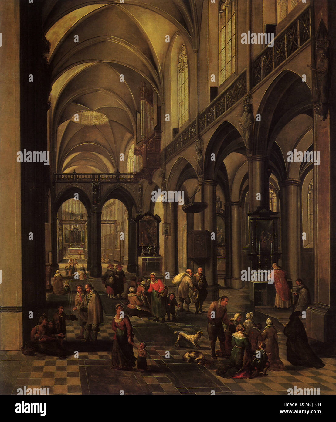Intérieur d'une Église Flamande, Neefs, Charles, l'Aîné, 1640. Banque D'Images